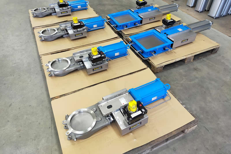 Gypsum Powder & Salt Pneumatically Actuated Knife Gate Valves Project